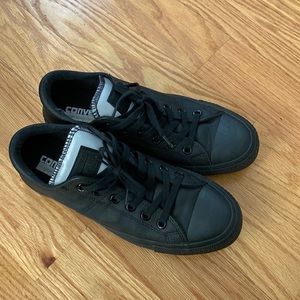 Black leather converse